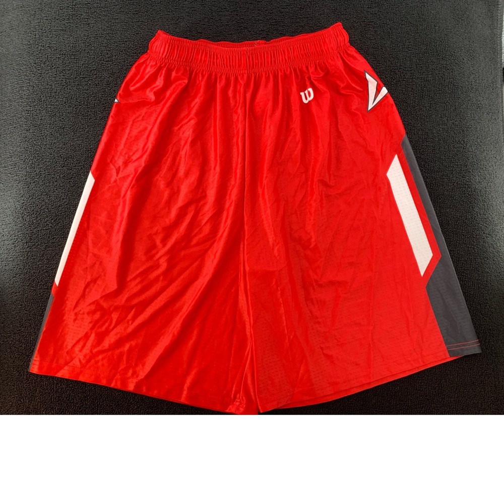 Wilson Men's Red Athletic Shorts Size L Basketball‎ Gym Training Activewear